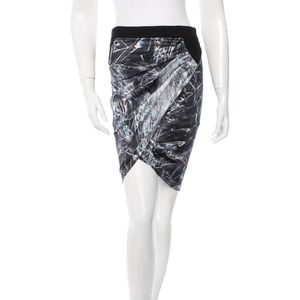 HELMUT LANG Silk printed wrap skirt